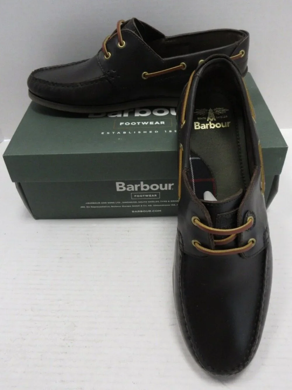 Barbour Boat Shoes 10 Capstan Leather Deck Moc Toe MFO0304BR78 NEW